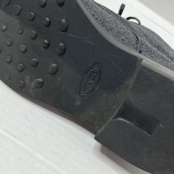 Tods Gray Desert Boots Lace Up Wool Outter Leather‎ Interior Rubber Sole 39/ 8.5 - Picture 11 of 11